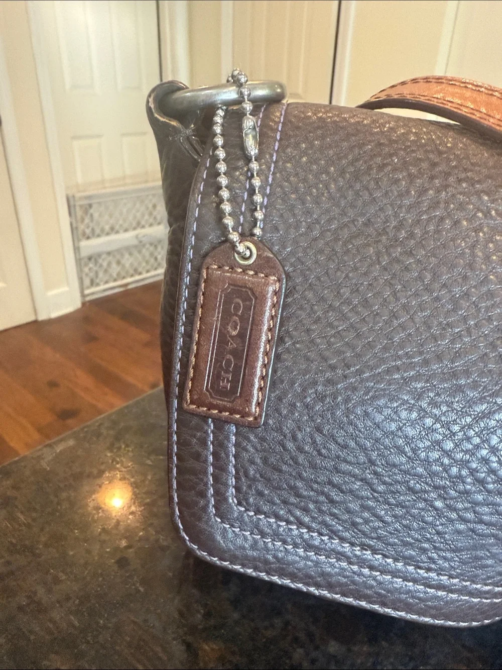 Vintage Y2K Coach Chelsea Brown Pebbled Leather Hobo Bag with Tan Strap- EUC